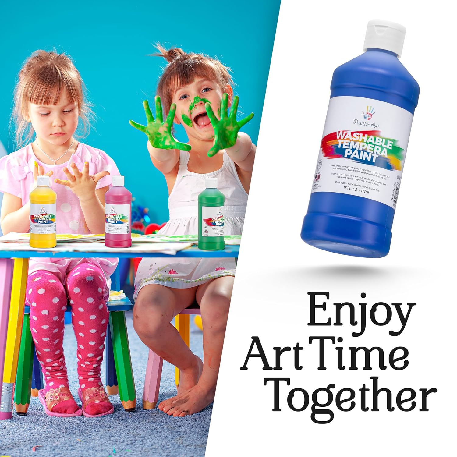 Washable Paint For Kids, 16 Oz Bottle Washable Tempera Paint, Paint For Schools, Classroom Student Paint, Non-Toxic Kids Paint Set Finger Paint - (White)