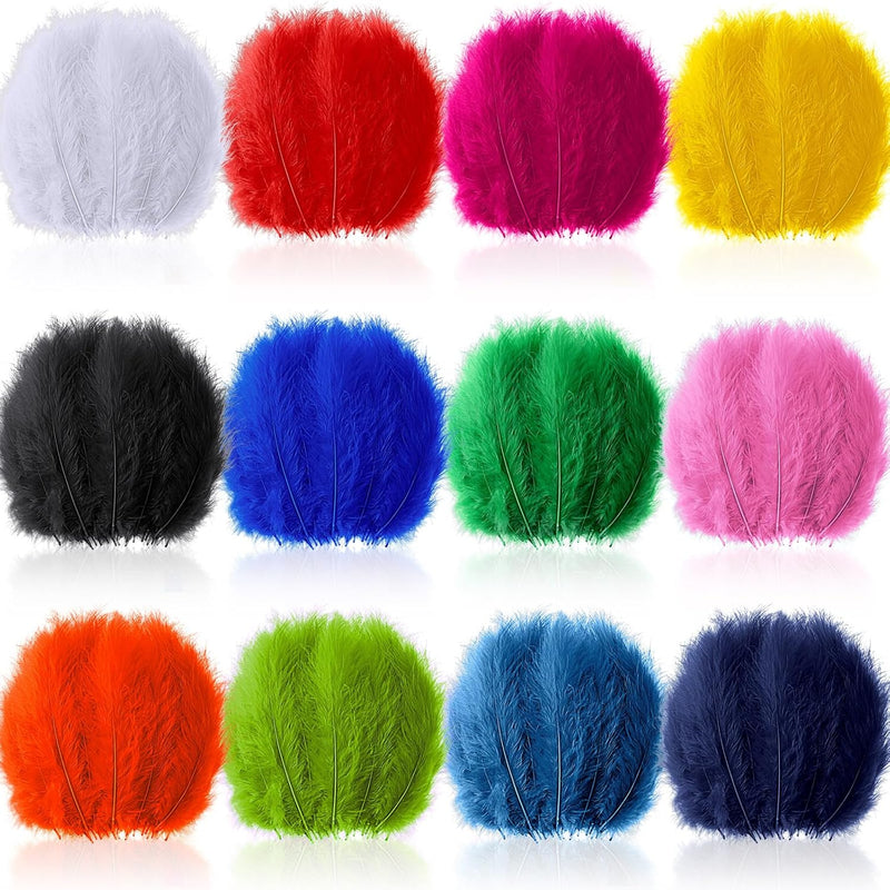 600 Pcs Fluffy Turkey Marabou Feathers 4-6 Inches For Crafts Dreamcatcher Frin