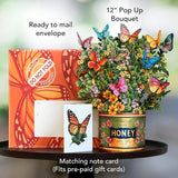 Pop Up Cards, Butterflies & Buttercups, 12 Inch Life Sized Forever Flower Bouquet 3D Popup Greeting Card, Birthday Cards, Thank You Card, Blank Notecard & Envelope