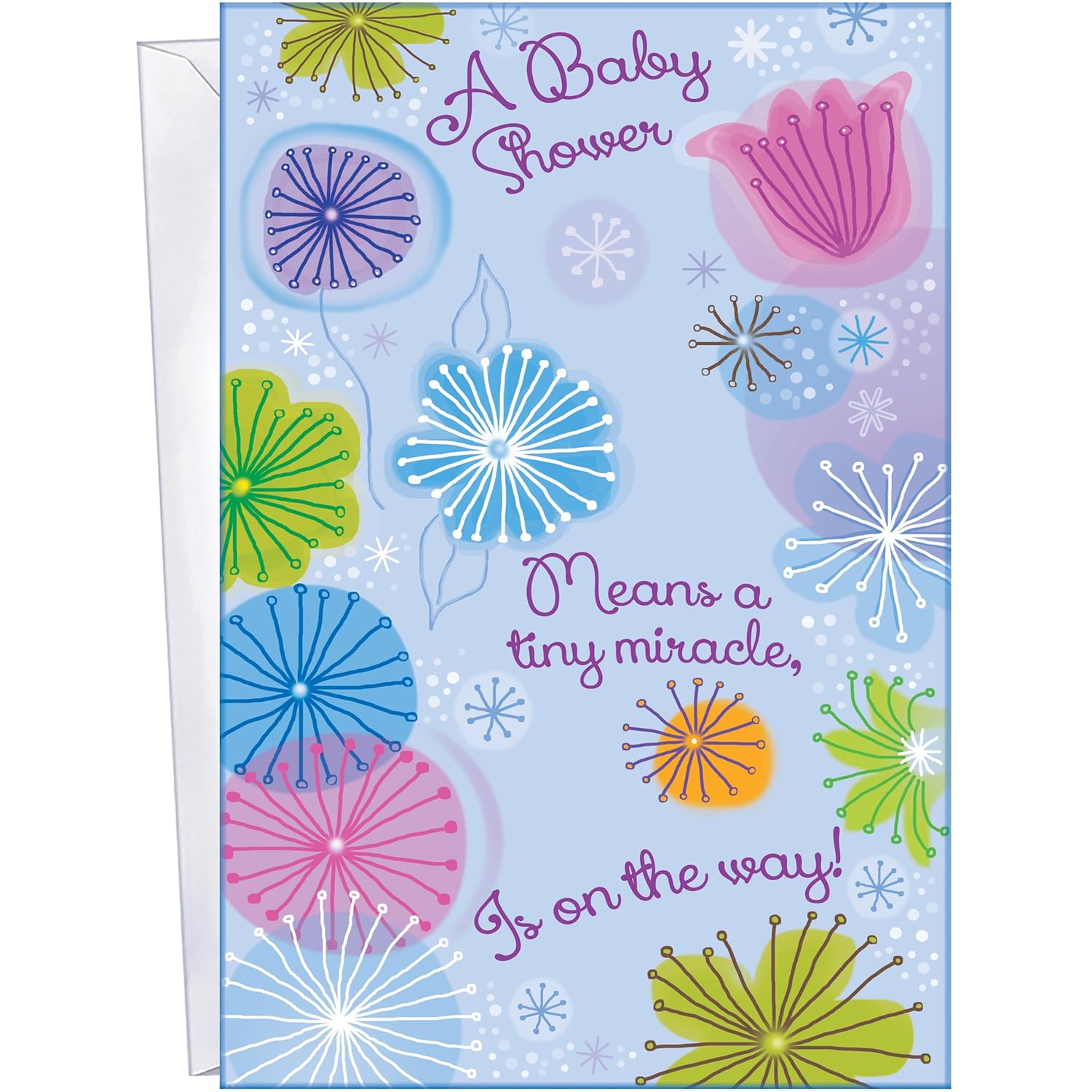 Baby Shower Card - Made In Usa - (Perfect) Envelope Included - 5" X 7.75" - Packaged In Extra Sturdy Mailer - 96310