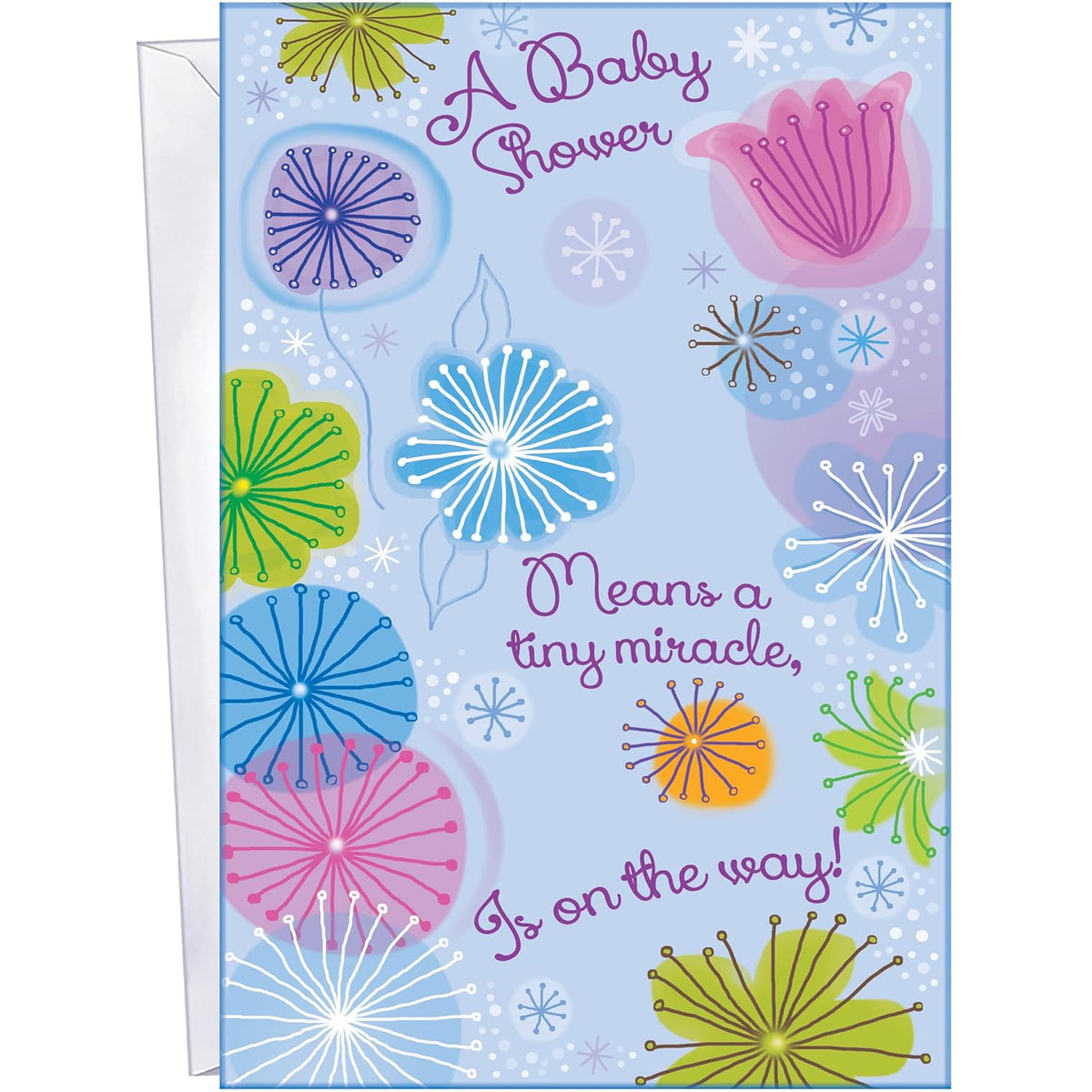 Baby Shower Card - Made In Usa - (Perfect) Envelope Included - 5" X 7.75" - Packaged In Extra Sturdy Mailer - 96310