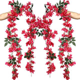 5.9 Ft Artificial Bougainvillea Flowers Garland Silk Bougainvillea Vines Faux Long Bougainvillea Vines For Wedding Arch Wall Decorations Centerpieces Table Runner (Fuchsia - Pack Of 2)