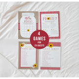 Bbq Baby Shower Games - Babyq Bingo, Find The Guest, What'S In Your Phone, Who Knows Mommy Best - 25 Games Each, Printed Front And Back, 1 Game Per Side