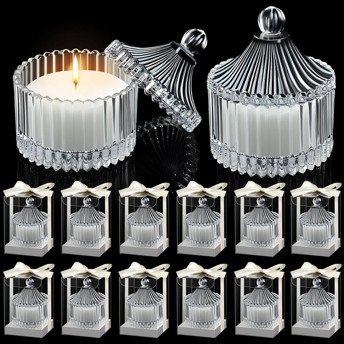 12 Pack Wedding Candle Favors For Guests In Glass Personalized Favors Candles Bulk Souvenirs Bridal Proposal Gift Thanks For Coming Wedding Party(Classic Style)