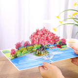 Cherry Blossom Tree Pop Up Cards, 3D Swans Couple Anniversary, Birthday Cards 6"X 8", Gift For Birthday, Wedding, Valentines, Thank You, All Occasion For Women, Wife, Mom, Her, Girlfriend, Daughter