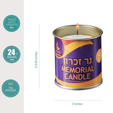 1 Day Yahrzeit Memorial Candles - 6 Pack For Ner Neshama, Yom Kippur, Yizkor - Unscented Paraffin Wax 24 Hour Candle In Tin Cup Holder
