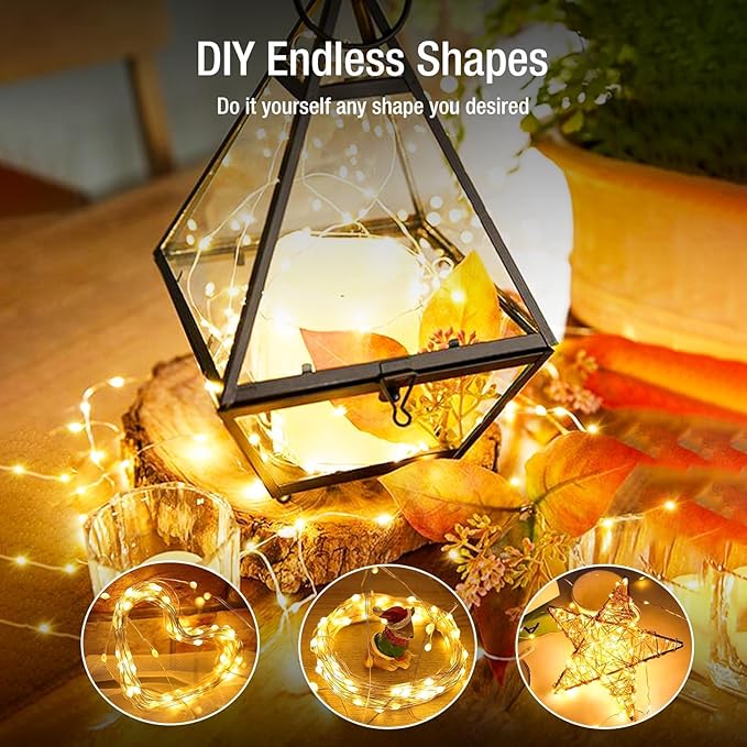 6 Pack Battery Operated Fairy Lights 7FT 20 LED Warm White Mini String Lights 3 Modes Waterproof for Mason Jars Wedding Decor