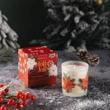 Christmas Scented Candle - 6Oz Soy Wax Candle, Holly Jolly Decorations For Women, Infused With Citrus & Pine Aroma - Exquisite Red & Gold Gift Box Packaged For Christmas Holiday Season Gift