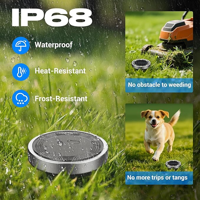 8 Pack Solar Ground Lights IP68 Waterproof Anti Rust Solar Pathway Landscape Lights
