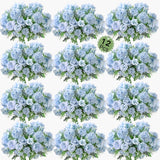 Blue Artificial Flowers, 12Pcs Fake Peony Silk Peonies For Decoration Blue Faux Flower Arrangements For Spring Office Home Decor Wedding Party (Light Blue)