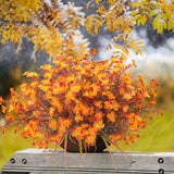 12 Bundles Artificial Fall Flowers For Outdoors Fake Plants Uv Resistant Plastic Plants Shrubs Bushes For Home Fall Front Door Porch Garden Autumn Decor (Fall Red)