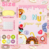 Pin The Donut On The Hook Party Game – Donut Birthday Party Decorations With 24 Stickers, Blindfolds & Large Poster, Fun Party Favor For Kids, Girls, Boys & Doughnut Themed Celebrations