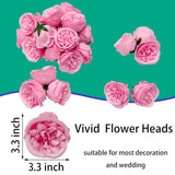 Fake Flower Heads For Craft,3.3'' Light Pink Rose Heads Artificial Flowers,36 Pcs Silk Rose Heads Bulk,Satin Rose Heads With Stems For Diy Flower Well,Crafts Bouquest (36, Pink)