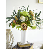 FiveSeasonStuff Rustic Brown, Beige & Green Artificial Peony Bouquets, 2 Silk Flower Bundles with Hydrangeas for Wedding & Dining Table Centerpieces, Living Room & Home Decor