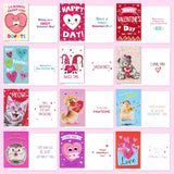 Happy Valentines Day Cards - Set Of 24 Valentine Card With Envelopes, Funny Valentines Exchange Card For Kids, Friends & Family, Love Vdaycards For Him & Her, Valentine'S Cards Assortment, 12 Design