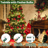 Clear Christmas Lights 50Ft 200 Incandescent Bulbs Warm White Mini Lights With Green Wire For Christmas Tree, Garland, Thanksgiving, Wedding, Party, Home, Indoor & Outdoor Festival Decoration