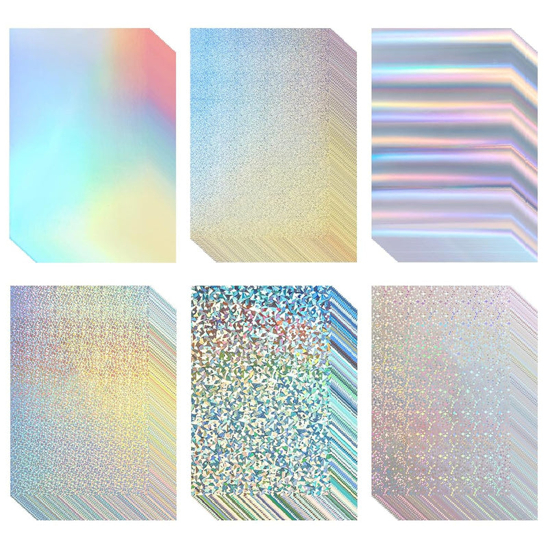 120Pcs Thick Metallic Holographic Card Stock 8.5 X 11 Inches Glitter Shiny Iri