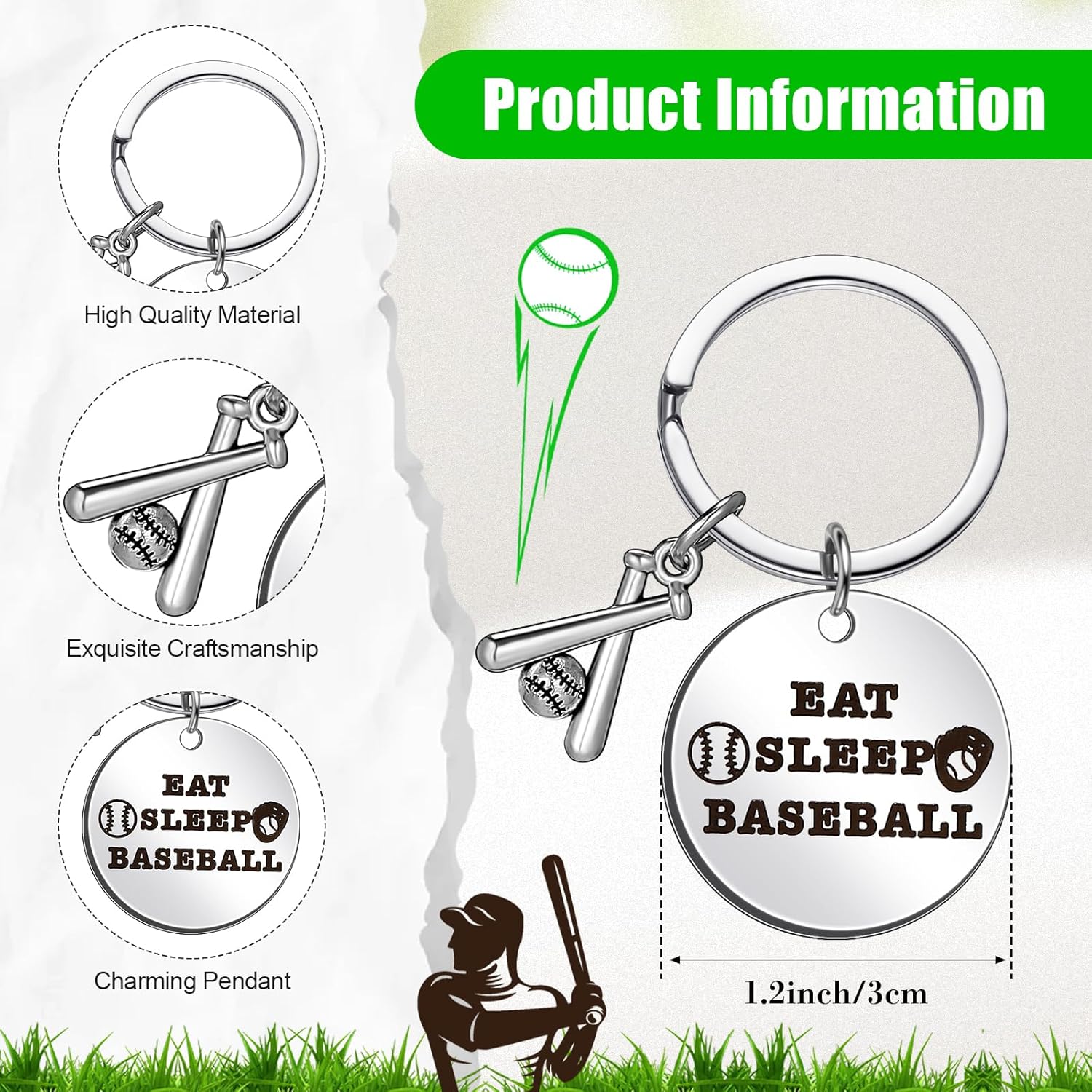 Baseball Gifts - Funny Scented Candle & Keychain For Men & Women