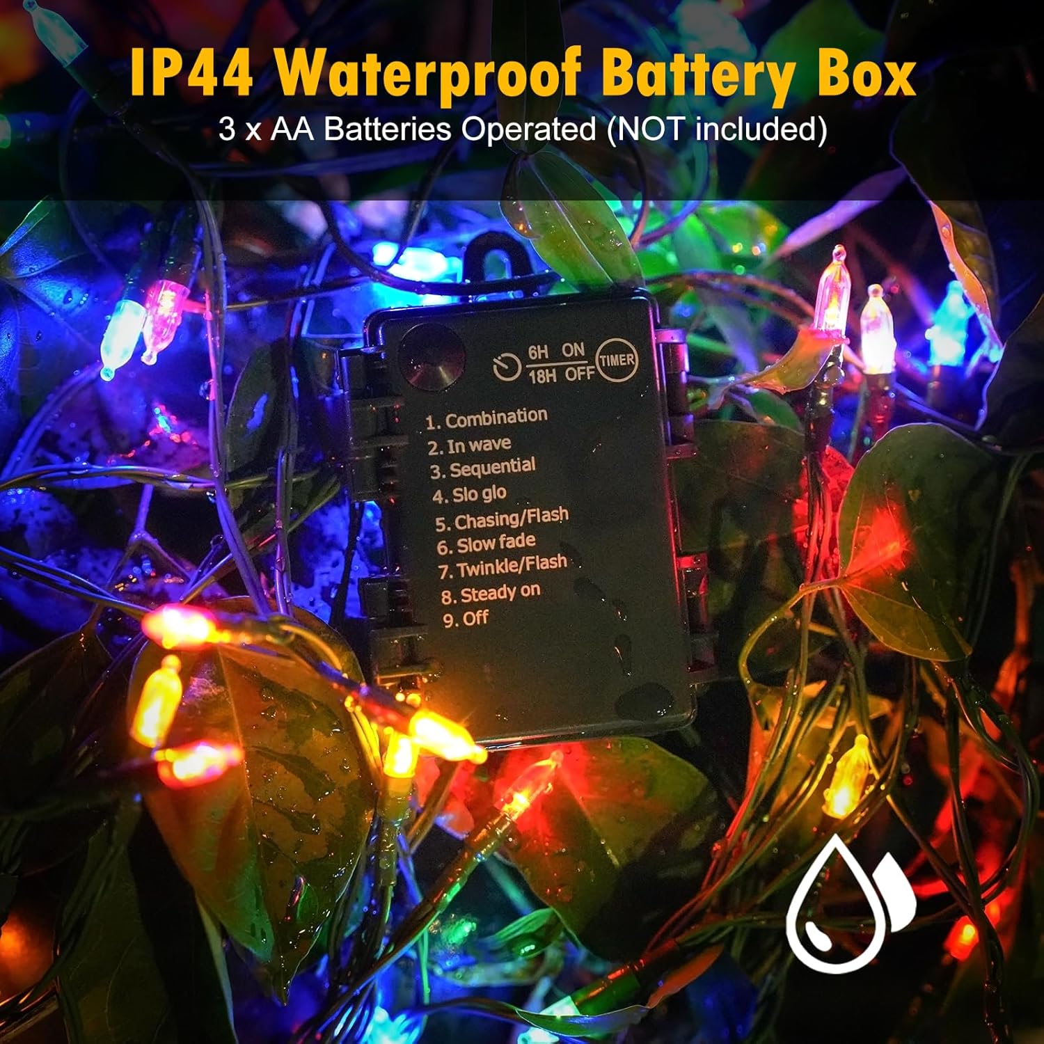 Battery Operated Christmas Lights, 18 Ft 50 Led Clear Mini String Lights, 8 Modes With Timer Waterproof Tree Lights For