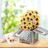 3D Sunflower Pop-Up Greeting Card With Envelope & Notecard - Birthday, Mother'S Day, Anniversary, Thank You, Get Well Soon, Sympathy Card For Women, Friends, Mother, Parents