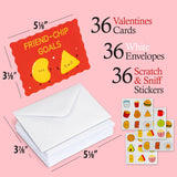 Prophet 36 Pack Gold Foil Valentines Day Cards for Kids School, 9 Assorted Designs with Envelopes & Cartoon Scented Strawberry Stickers, Great for Boys ? Girls Classroom Activities