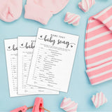 Baby Shower Games For Boy Or Girl, Name That Baby Song, Funny Baby Shower Game Cards, Gender Neutral, Baby Shower Party Supplies & Decorations, 30 Game Cards & 1 Answer Card -A11