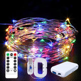 Usb Plug And Battery Powered Dual Purpose Fairy Light,16Ft 50 Led Flashing String Lights, Remote Control And Timer, Wate
