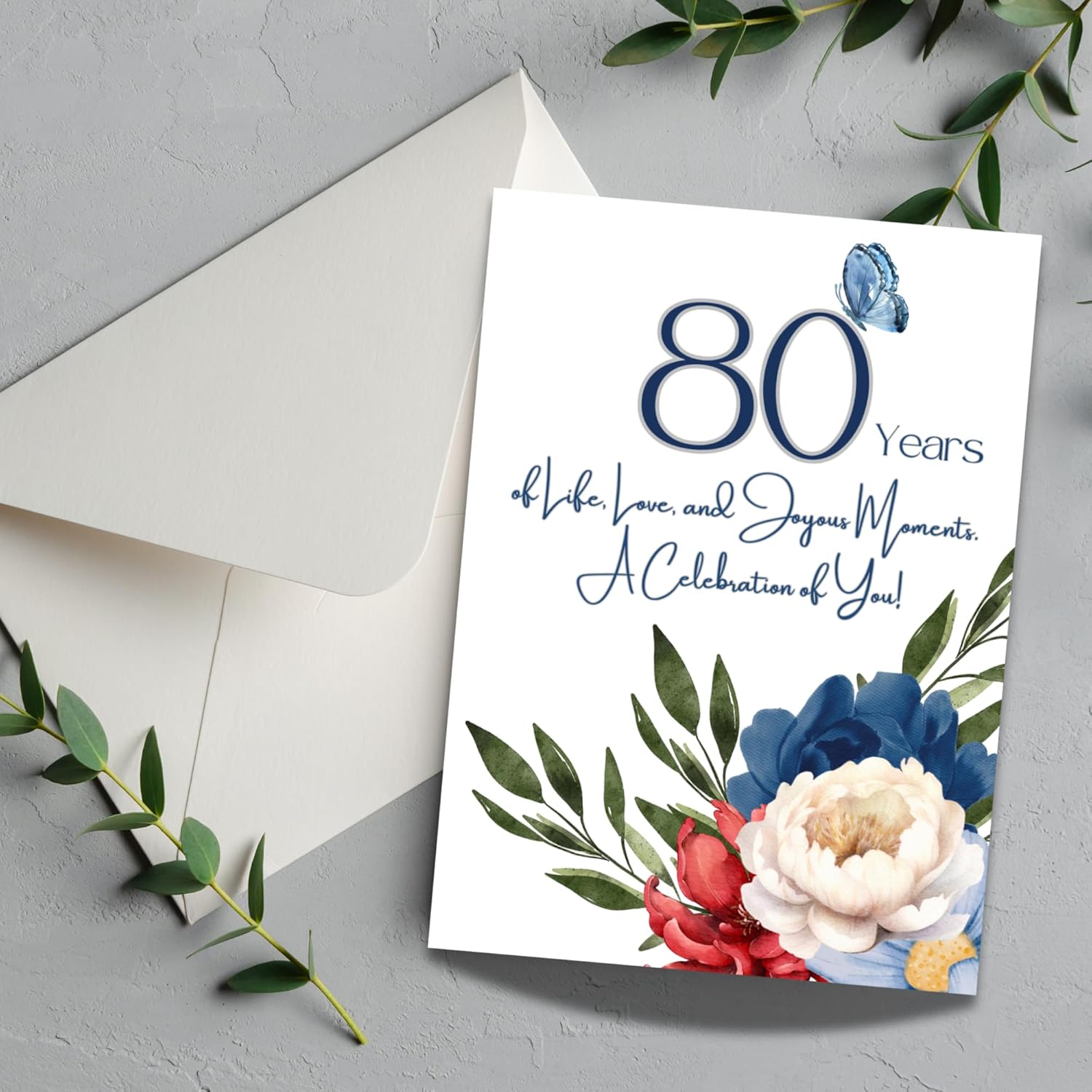 80Th Birthday Card, 80 Years Old, Birthday Card For Grandmother