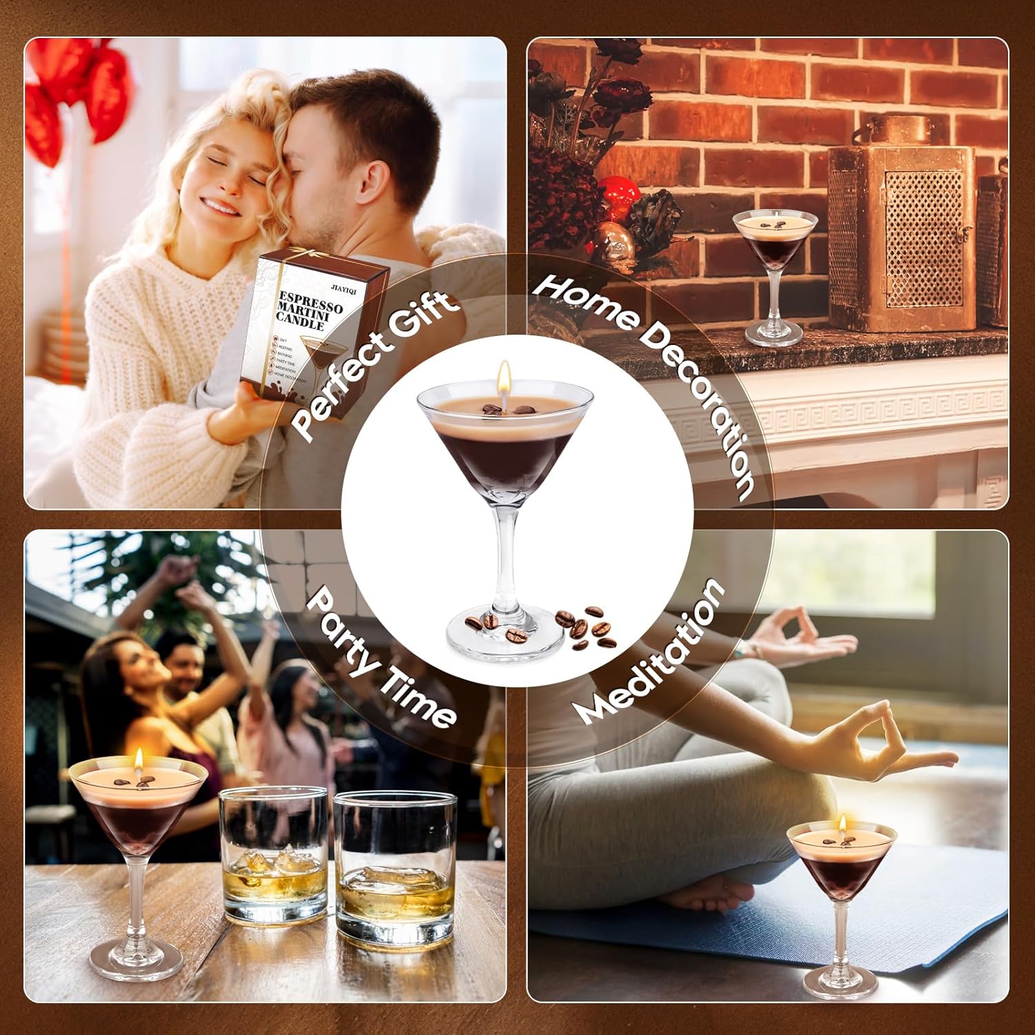 Espresso Martini Candle Gifts For Women Men, Coffee Scented Unique Gift For Espresso Lovers, Soy Wax Candles For Coffee Bar, Home Decor For Mother, Birthday, Christmas
