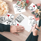 Funny Kids Valentines Day Cards, Humorous Stick Figure Designs, Diy Cut-Outs With Blank Back For Messages – Perfect For School Exchanges, Parties, And Friends