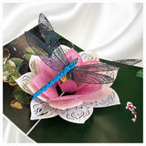 Birthday Cards, Dragonfly And Lotus Flower, 3D Birthday Cards For Women, Happy Mother'S Day, Valentine'S Day, Sympathy & All Occasion Pop-Up Card, Unique Dragonfly Gift For Mom, Wife, Sister, Grandma, Daughter, Girlfriend, Includes Envelope & Note Card