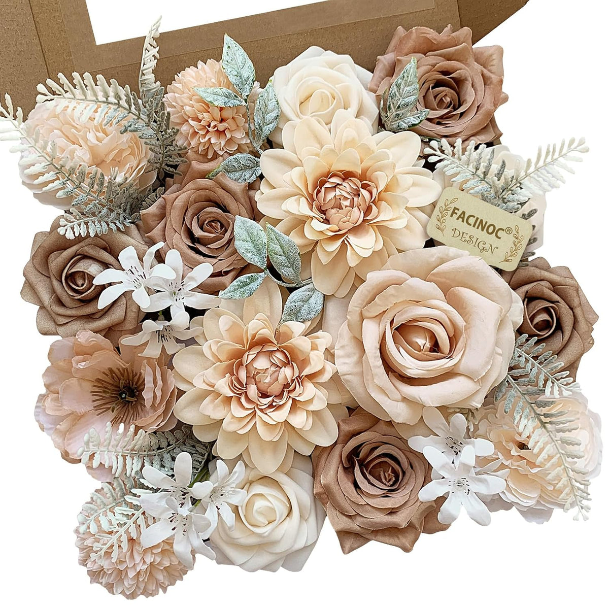 Roses Artificial Flowers Nude Fake Flower For Diy Wedding Bouquet Bridal Baby Shower Decorations Party Table Centerpieces Cake Decorating Silk Floral Arrangement Home Decor Indoor Beige