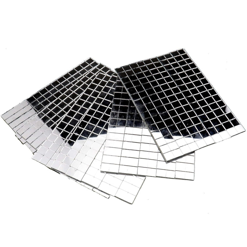 Micro Trader Self-Adhesive Real Glass Craft Mini Square Round Mirrors
