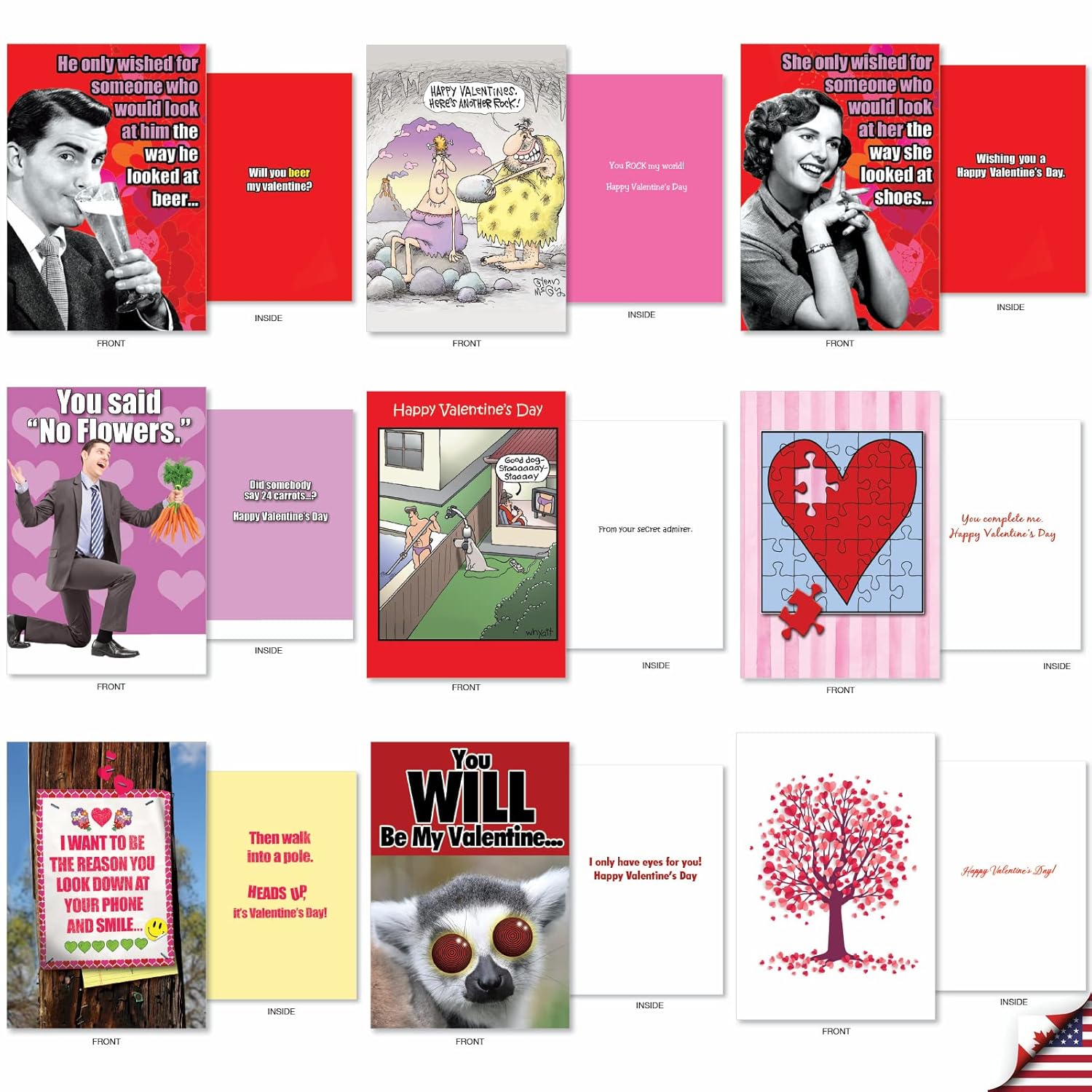 - 36 Assorted Set Funny Valentine'S Day Greeting Cards Bulk Box With Envelopes, Loving Humor Card Variety Pack For Men, Women, Friends (36 Designs, 1 Each) Be Mine Ac9380Vdg-B1X36