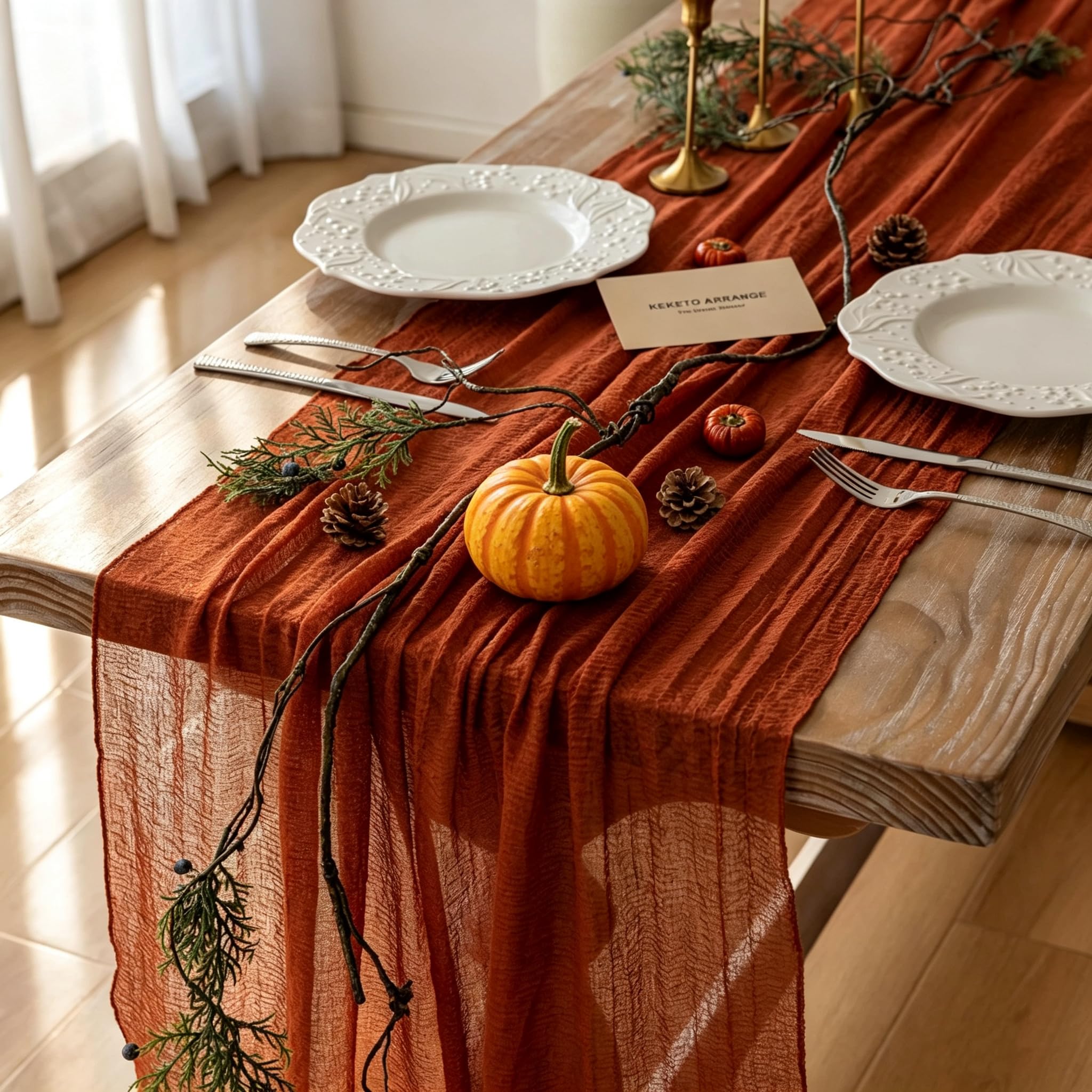 Pink Cheesecloth Table Runner 120 Inches Fall Party Home Decorations