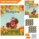 Pin The Hat On The Turkey Thanksgiving Party Game Thanksgiving Games Festive Fall Party For Kids Thanksgiving Turkey Pin Game With Reusable Stickers Turkey Party Supplies Activities