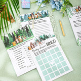 135 Pieces Woodland Baby Shower Game Cards Forest Animals Baby Shower 5 Set (25 Cards Each) With 10 Pencils Predict Who Mommy Or Daddy Well Wishes Woodland Creatures Theme For Boy Girl