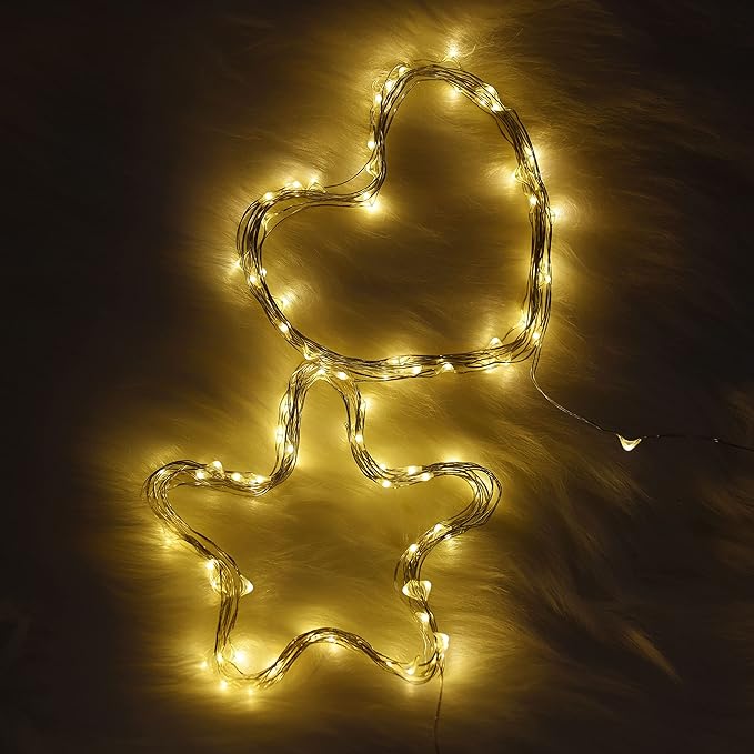 USB Plug In Fairy Lights 16FT 50 LED Warm White Silver Wire String Lights Waterproof Starry Lights for Bedroom Patio Wedding Decor