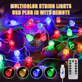 String Lights Indoor, 33Ft 80 Led Rose Flower Lights, 8 Modes Dimmable & Timeable Twinkle Lights, Festival Christmas Dec