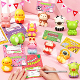 Valentines Day Cards For Kids School - 24 Pack Valentines Day Gifts, Slow Rising Animal Squeeze Toys For Classroom Exchange For Boys Girls 3+ Years Old