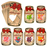 Valentines Day Cards For Kids - 60 Pack Mason Jar Candy Jar Valentines Cards With 6 Unique Designs, Valentine Exchange Cards For School Classroom Party Favors (Candy Not Included)