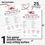 Airplane Baby Shower Games For Boys - Guess The Baby Animal Activity - Fun Gender Reveal Game For Guests - Red And Blue Theme Favors - 25 Pack