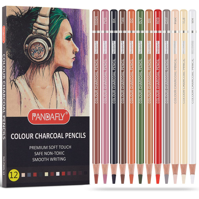 Professional Charcoal Pencils Drawing Set, Skin Tone Colored Pencils, Colour C