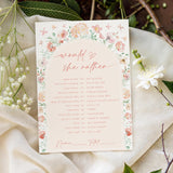 5×7” Would She Rather Games Cards - 50 Pack Floral Games Cards For Bridal Shower, Engagement Bachelorette Party, Baby Shower Party(For 50 Guests)
