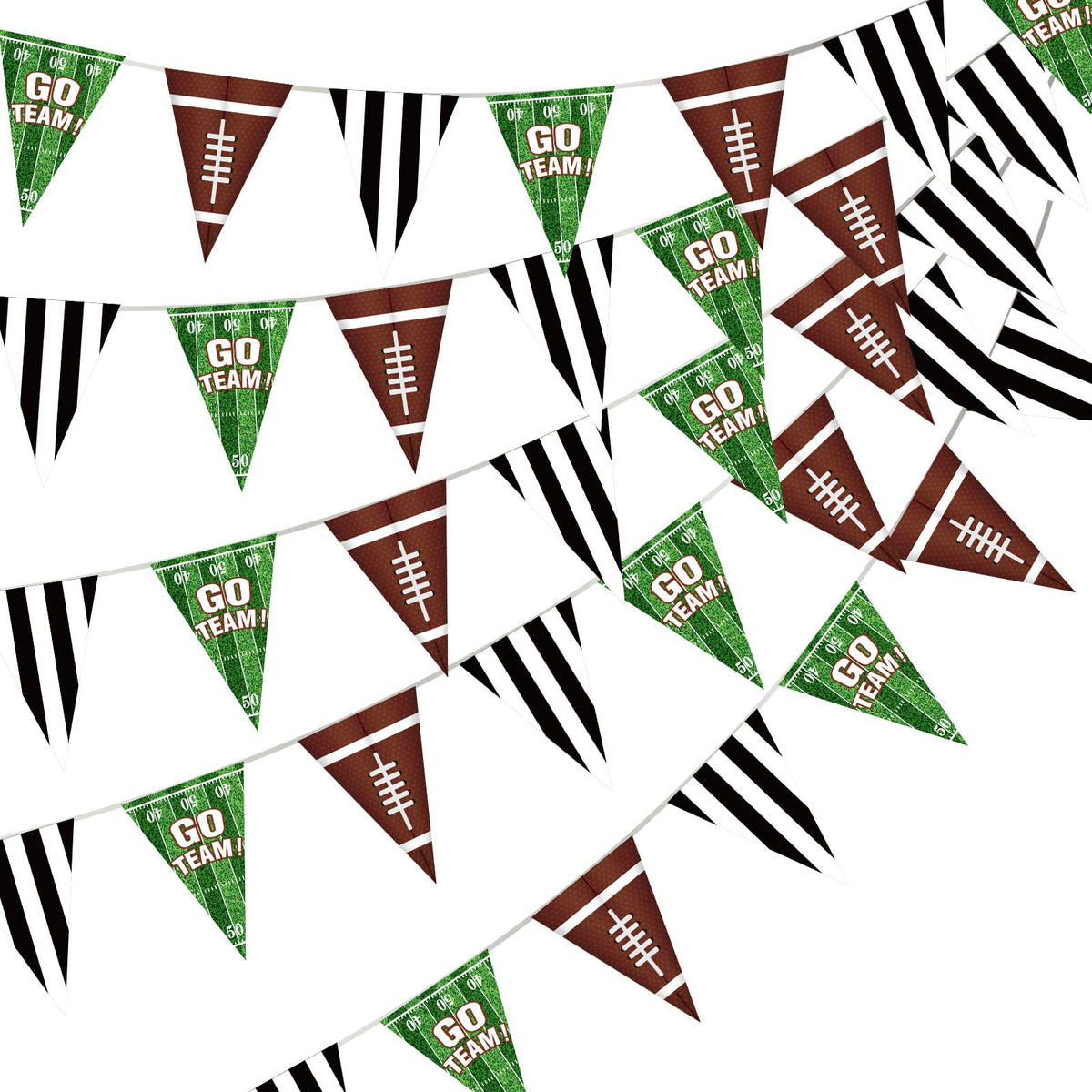 5 Pieces Football Pennant Banner, 9.8Ft, Football Party Decoration