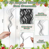 30 Pcs 17 Inch Christmas Glitter Curly Ting Ting Branches Sticks Stems Decorative Vase Filler Branches Artificial Curly Wispy Willow Twigs For Christmas Wreath Home Craft Decor (Black)