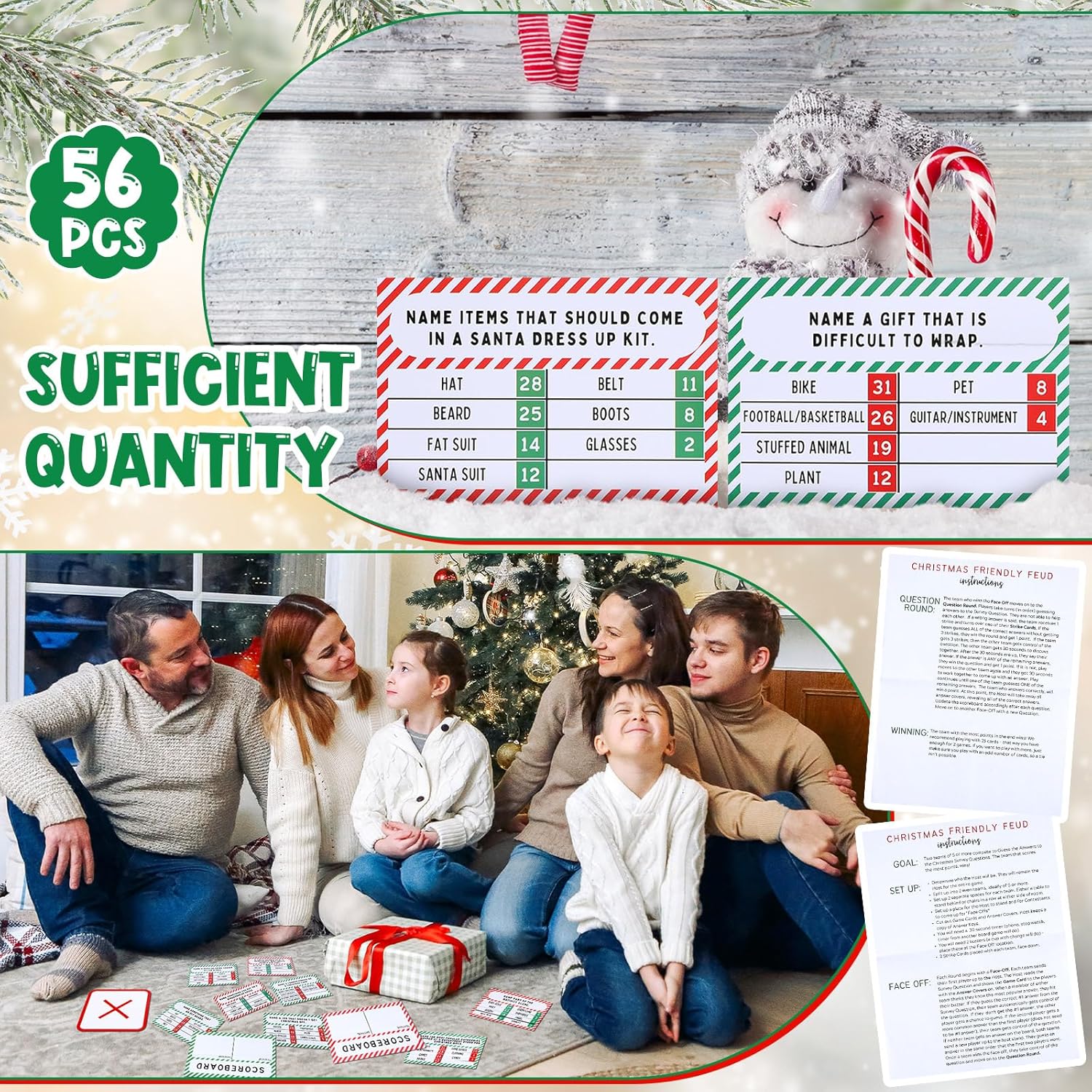 Christmas Friendly Feud Game Friendly Feud Quiz Christmas Party Games Trivia Game Fun Holiday Games For Families Office Winter Party Supplies