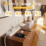 Cruise Approved Power Strip 6 Outlets 4 USB Ports USB C 6FT Extension Cord White