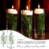 30 Pcs Faux Flowers For Floating Candles Floating Flowers Vase Fillers For Centerpieces Mini Flower Filler Filling In Cylinder For Wedding Centerpiece Party Decor (Green)