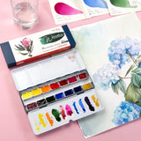 Watercolor Paint Set Botanical Unique Palette, Full Pans 2.5Ml, Metal Case, Extra Fine Professional Watercolours (14 Full Pans)